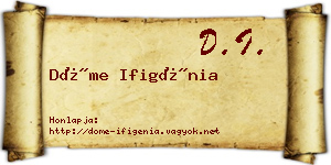 Döme Ifigénia névjegykártya